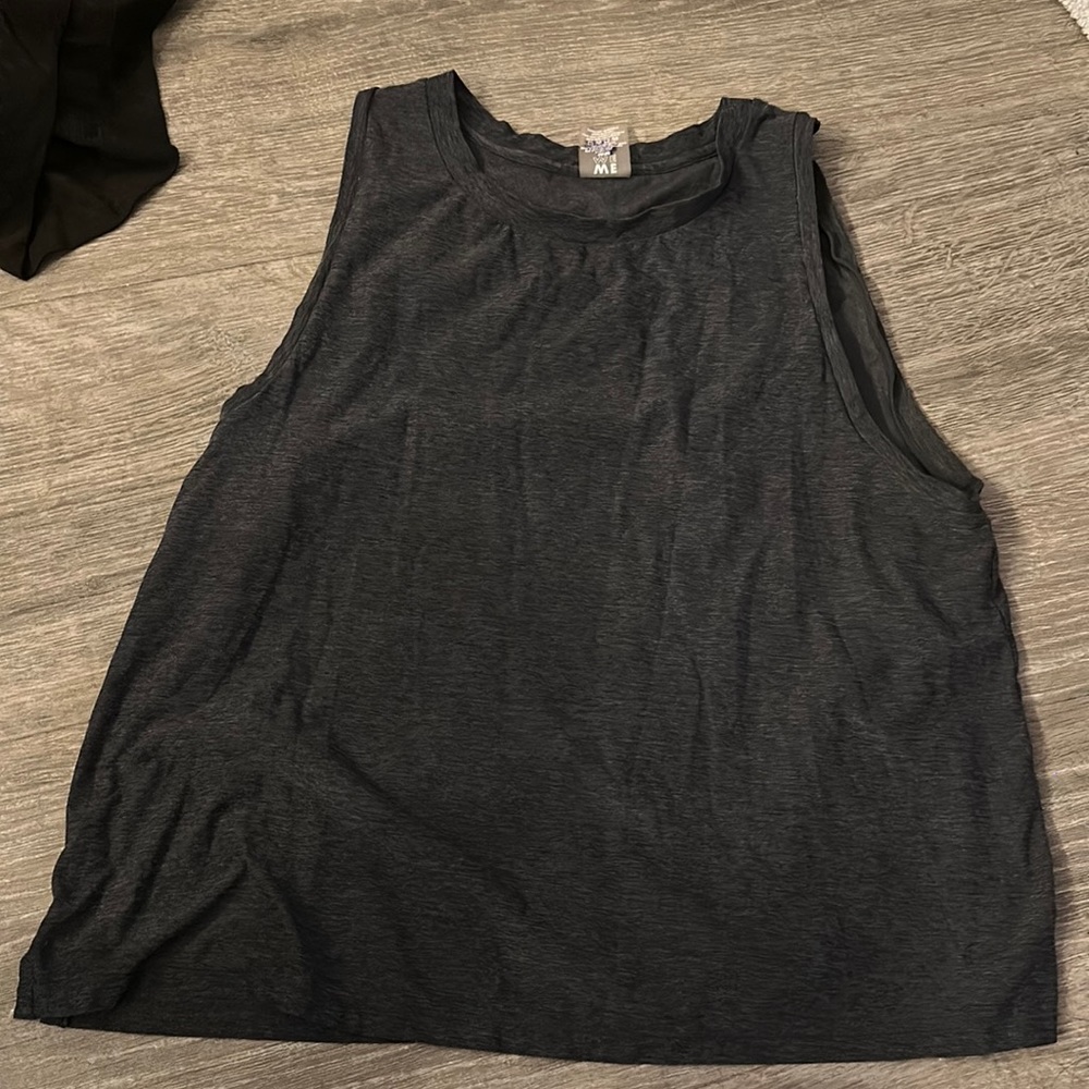 Blue heathered we over me bandier tank size m